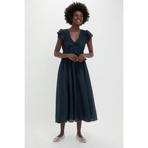 Moon River Navy Midi Dress